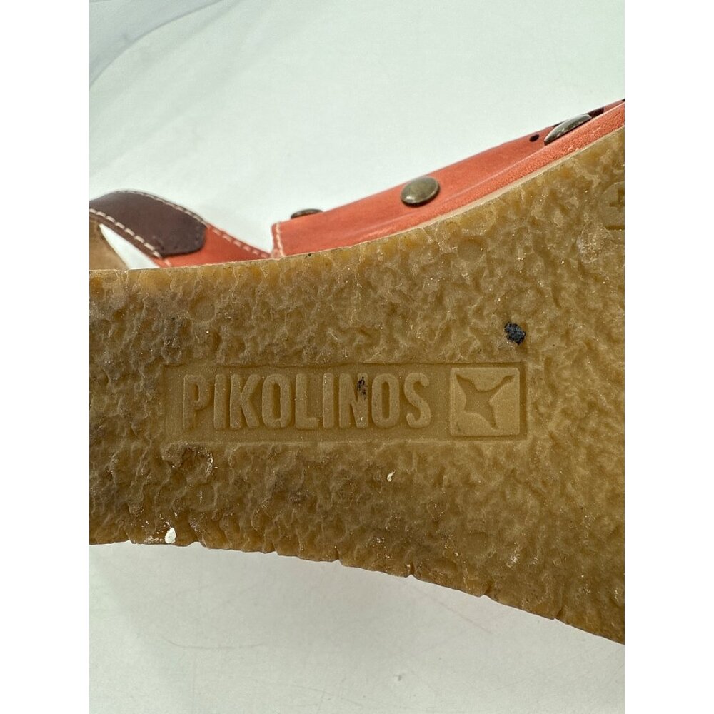 Pikolinos Benissa 868-9342 Womens Leather Peep-Toe Wedge Sandals Size 10 - Picture 8 of 9